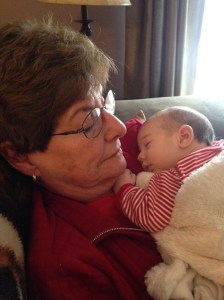 Mumsy with her first great-grandchild, Harper Lee Franklin.
