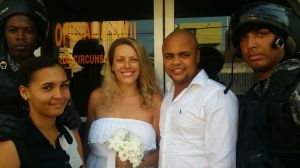 Our padrinos, Martinez and his wife Rabelis, and our stand-in photographer, Jordy Brito.