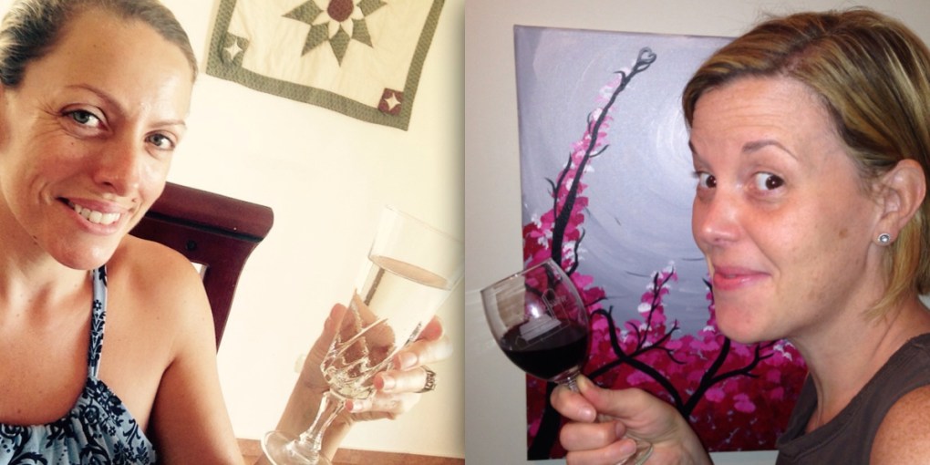 Liz & I toasting to our twin Rodan + Fields businesses.